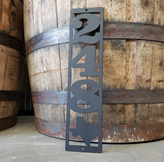 Custom Vertical Metal House Address Sign