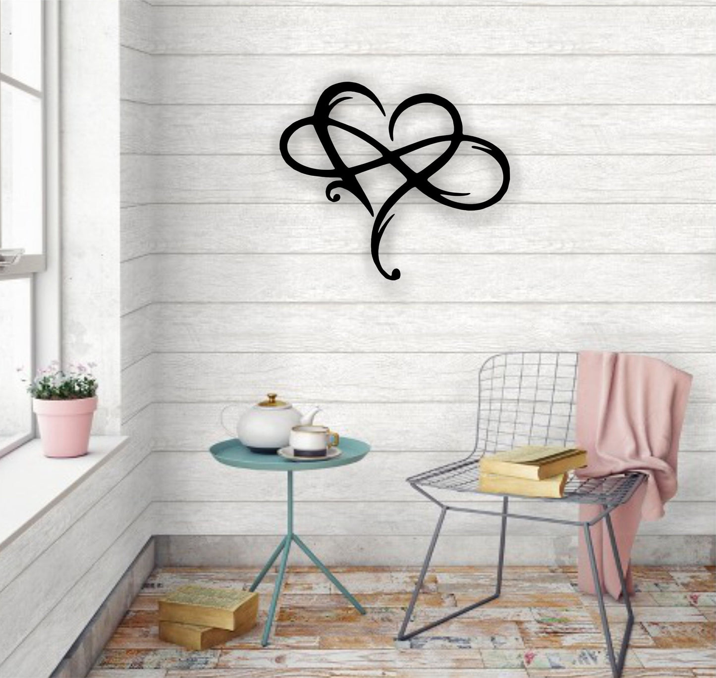 Infinity Heart Metal Sign