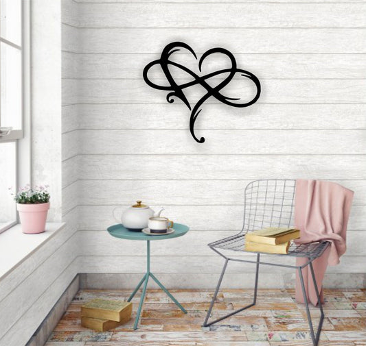 Infinity Heart Metal Sign