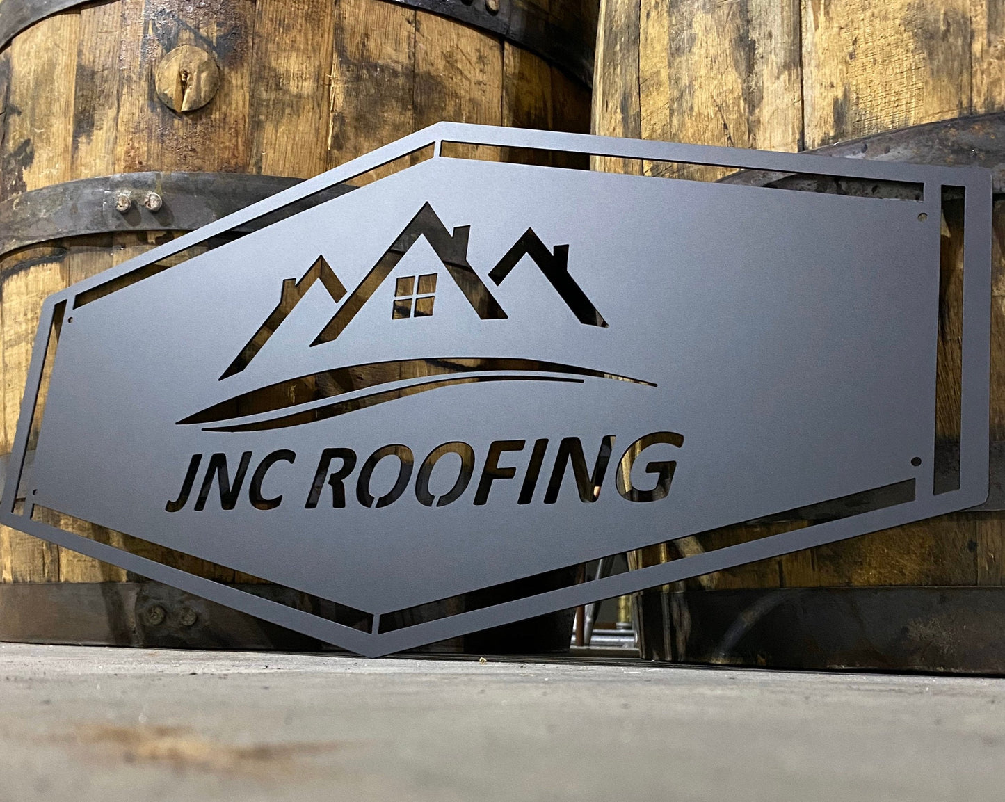 25"x48" Custom Logo Cut-Out Business Metal Sign