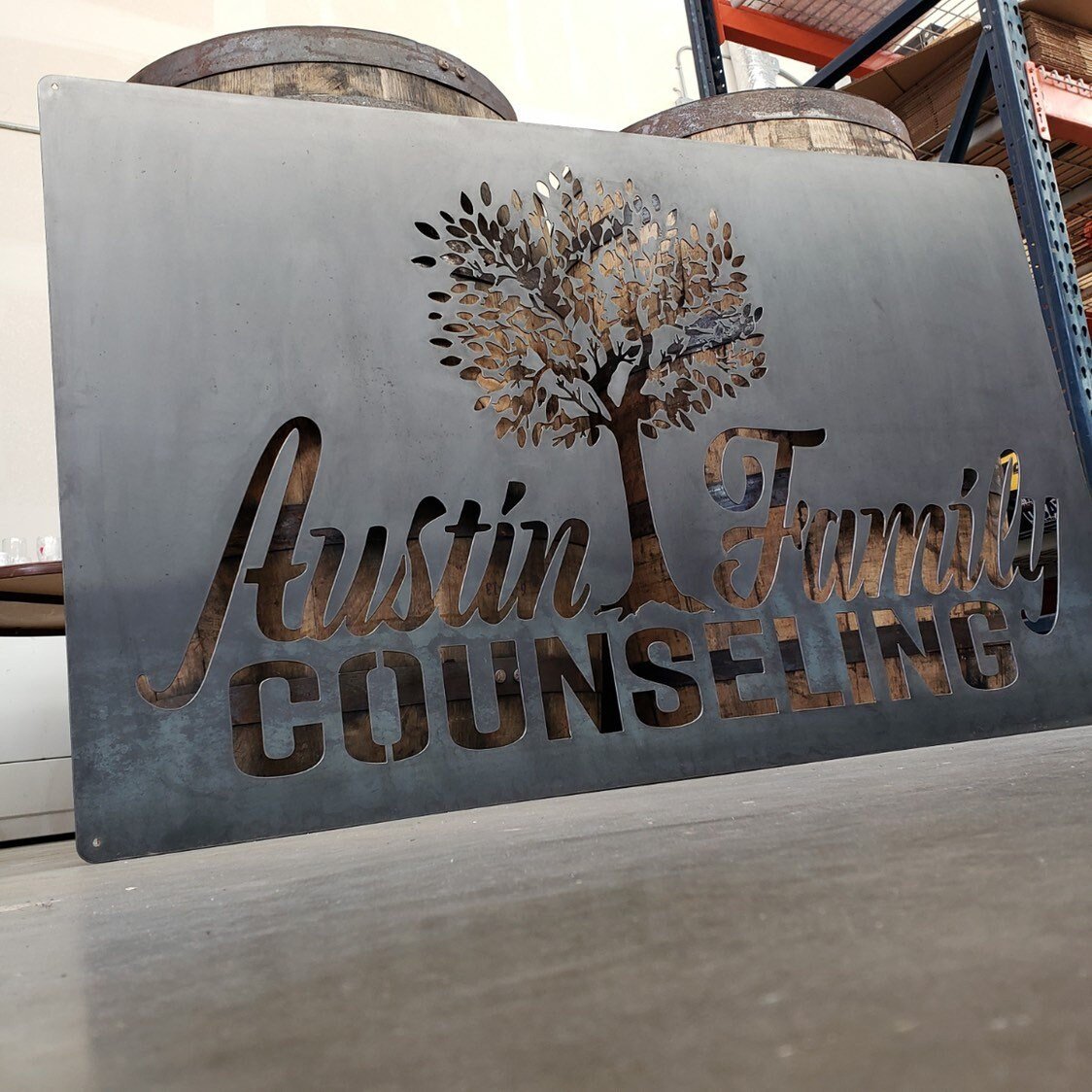 Large 30"x 46" Metal Custom Logo Business Sign