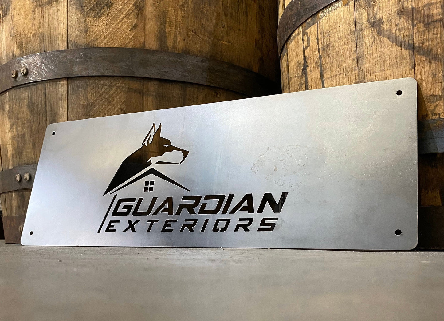 8"x 22" Custom Metal Logo Sign