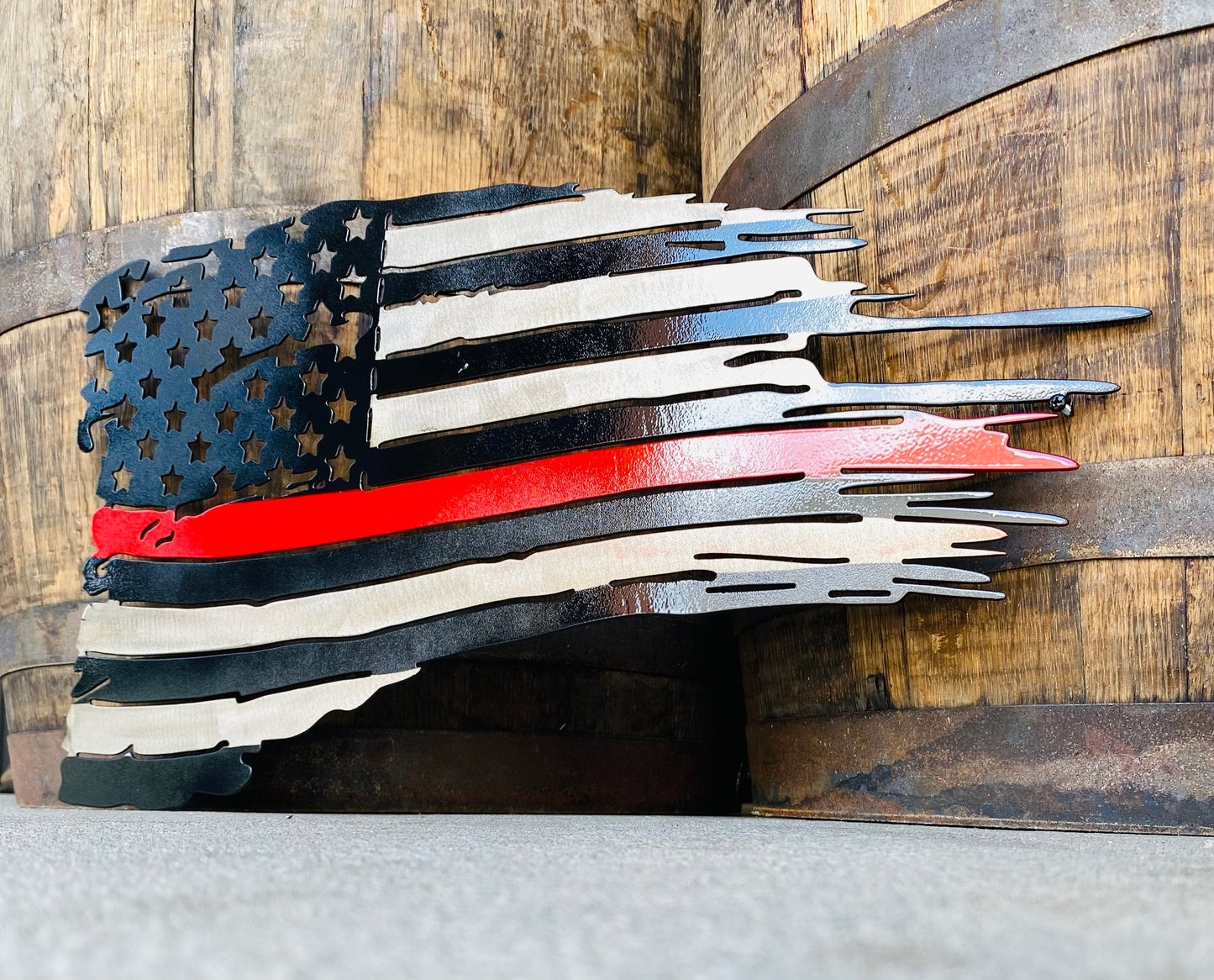 Metal Distressed American Flag Sign