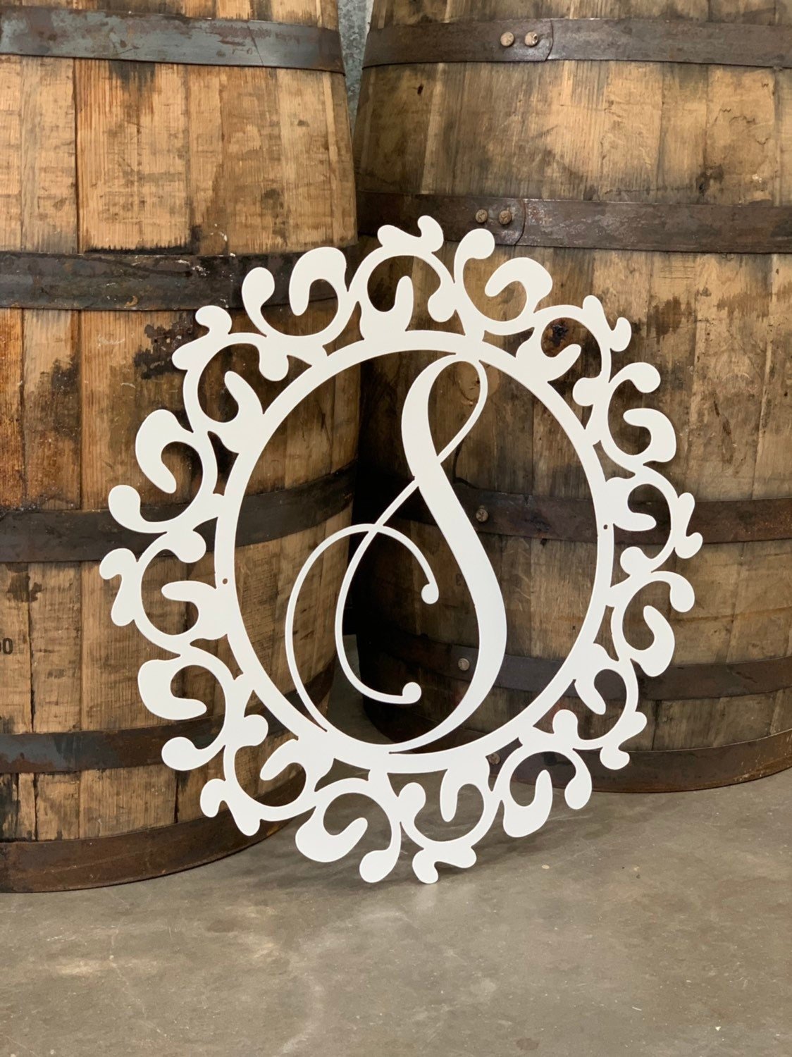Large Monogram Metal Wall Sign