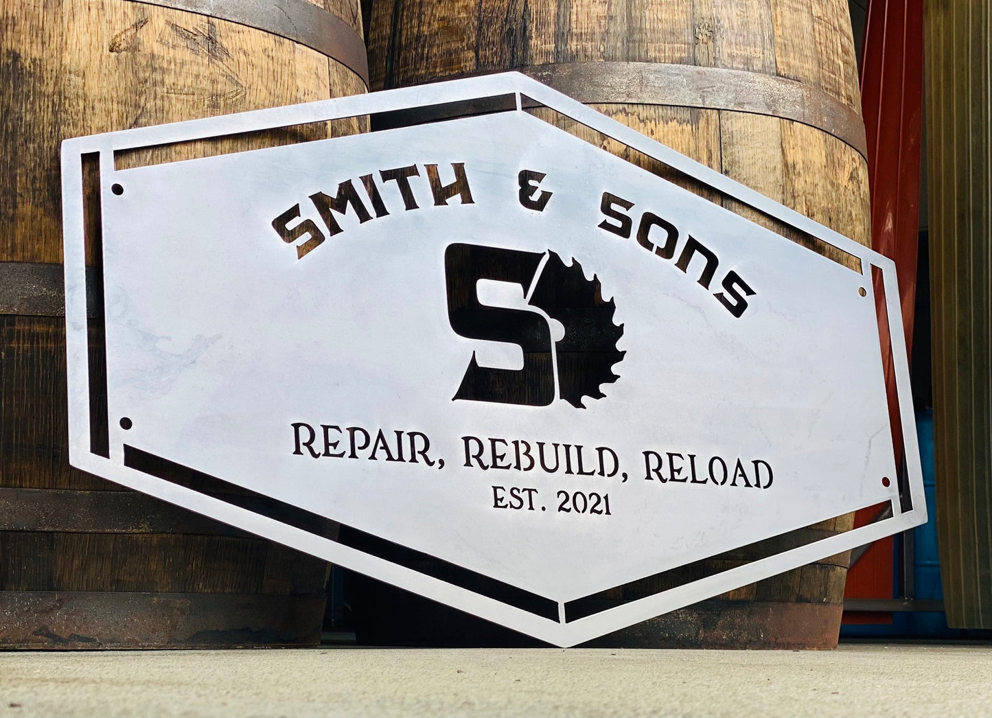 24"x36" Custom Logo Cut-Out Business Metal Sign