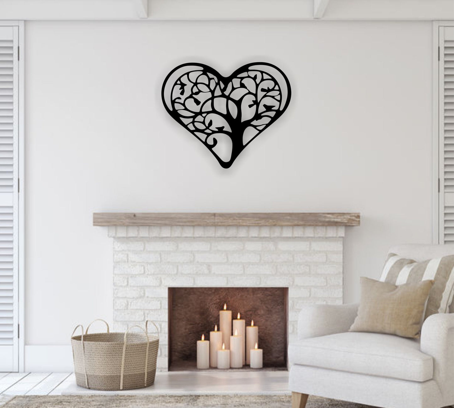 Heart Tree of Life Metal Art Sign