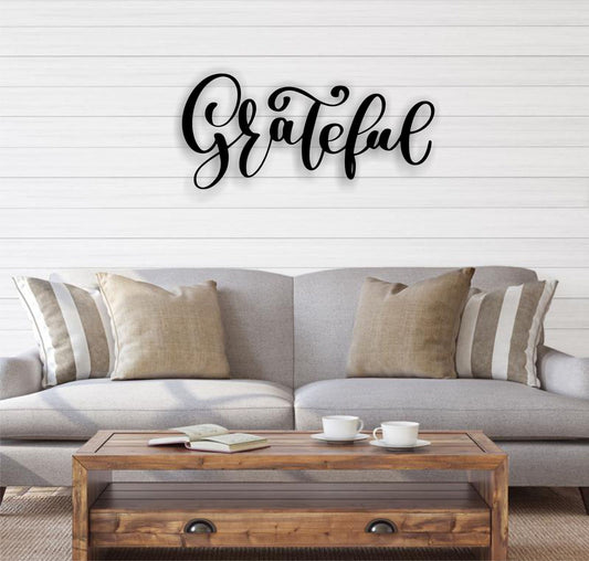 GRATEFUL Metal Wall Sign