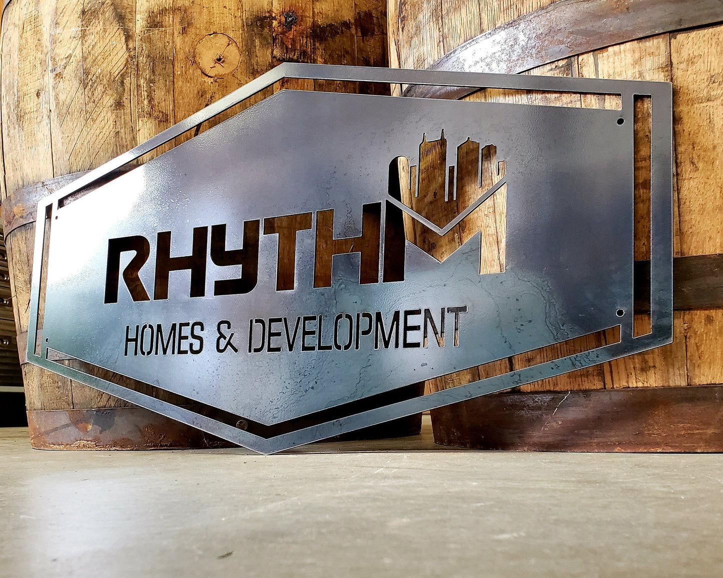 25"x48" Custom Logo Cut-Out Business Metal Sign