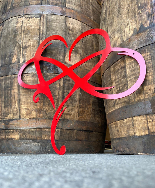 Infinity Heart Metal Sign
