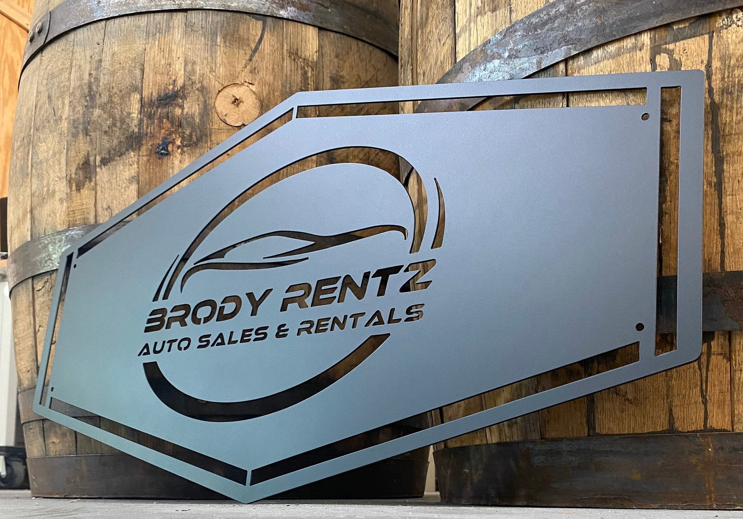 25"x48" Custom Logo Cut-Out Business Metal Sign