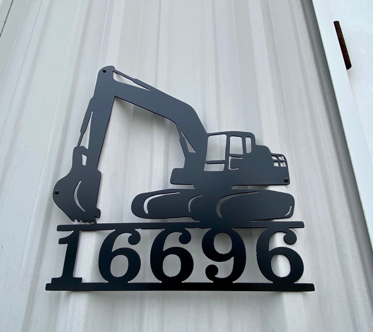 Excavator Address Sign
