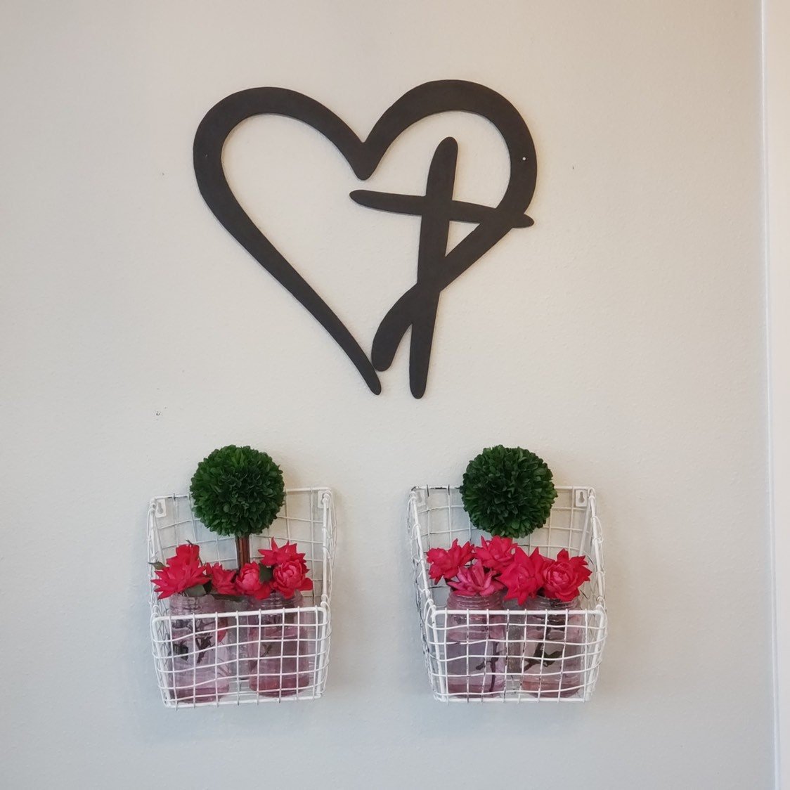 Faith Heart, Metal Heart with Cross Sign