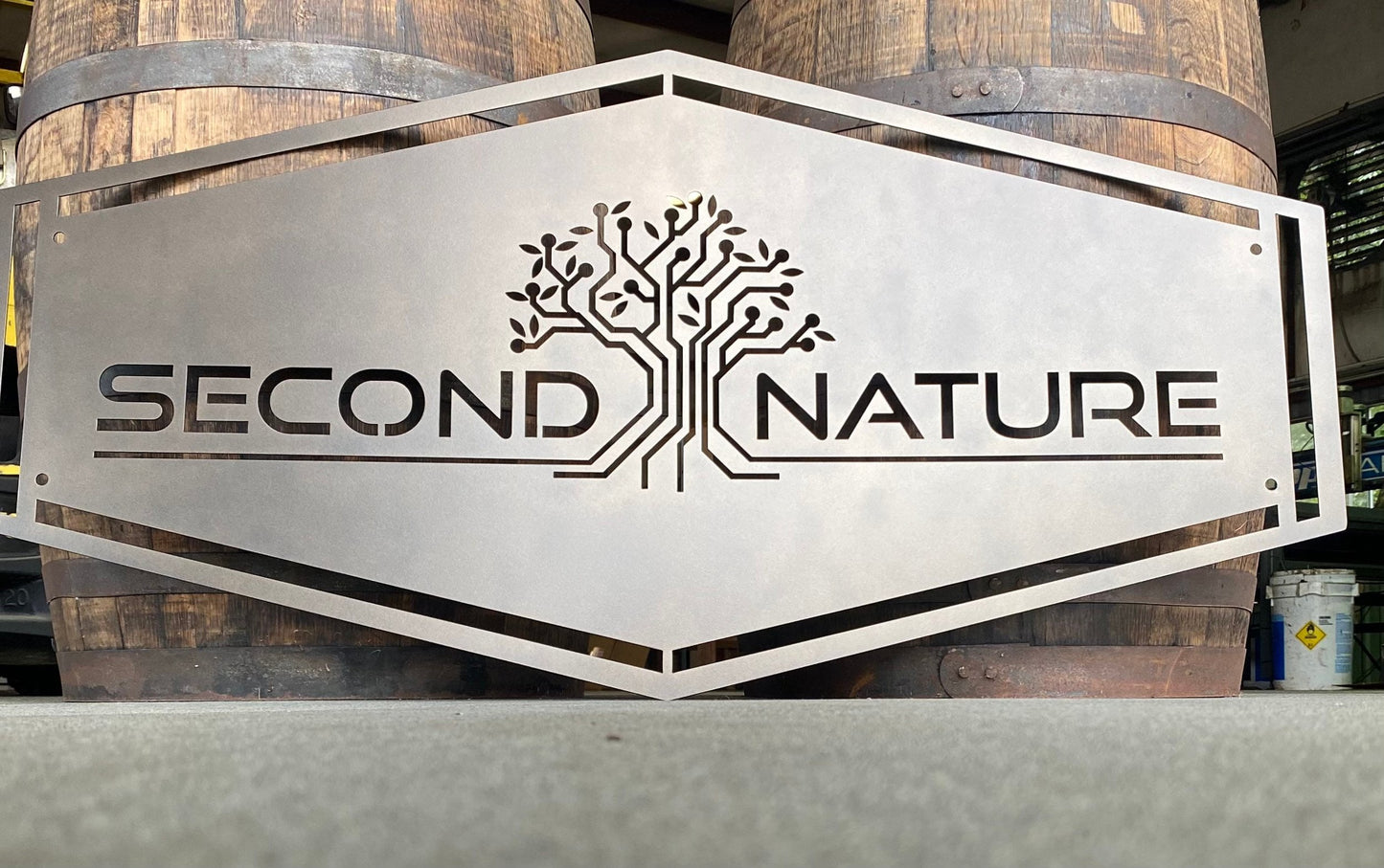 25"x48" Custom Logo Cut-Out Business Metal Sign
