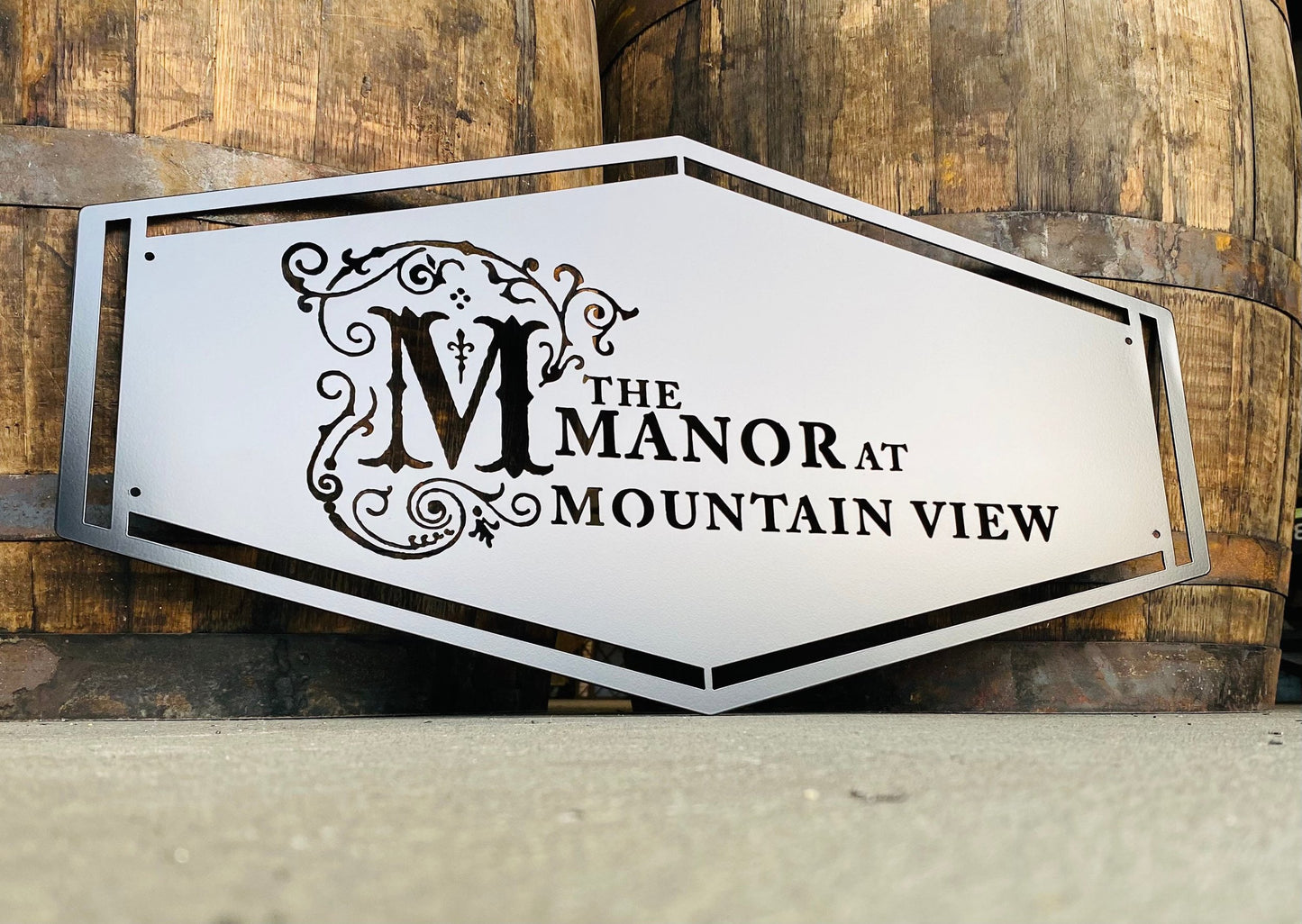 25"x48" Custom Logo Cut-Out Business Metal Sign