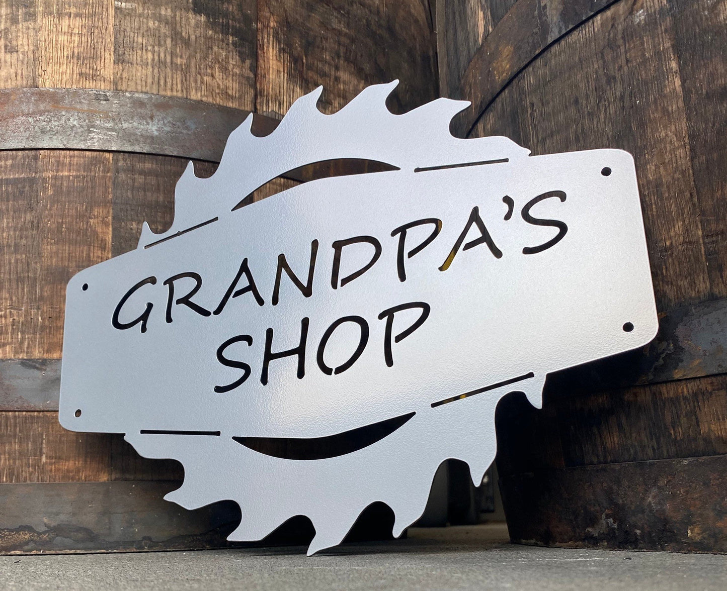 Grandpas Shop Saw Blade Shop Sign