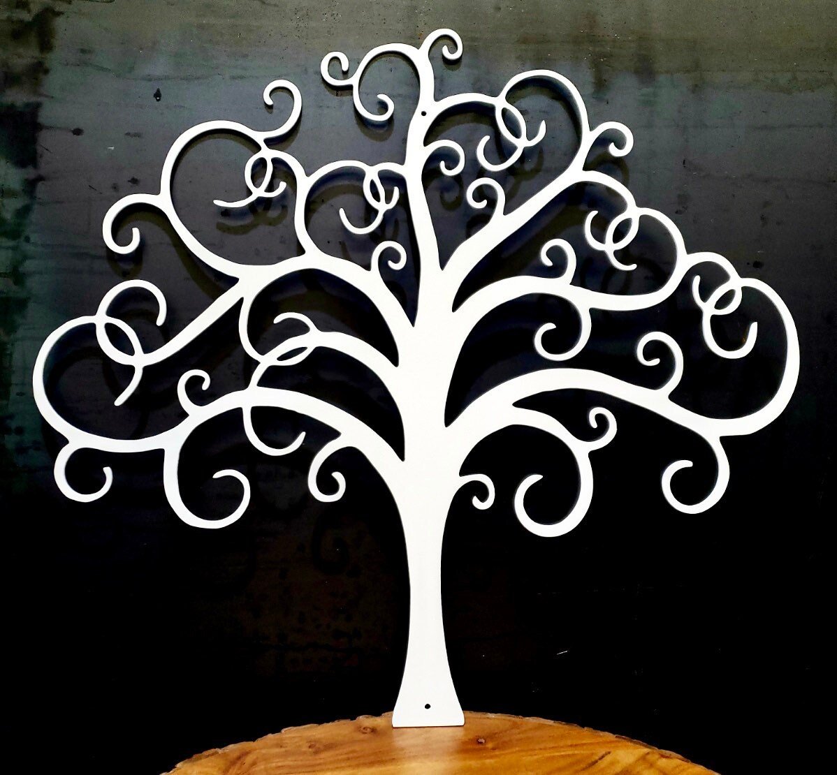 Curly Tree of Life Metal Wall Art Sign