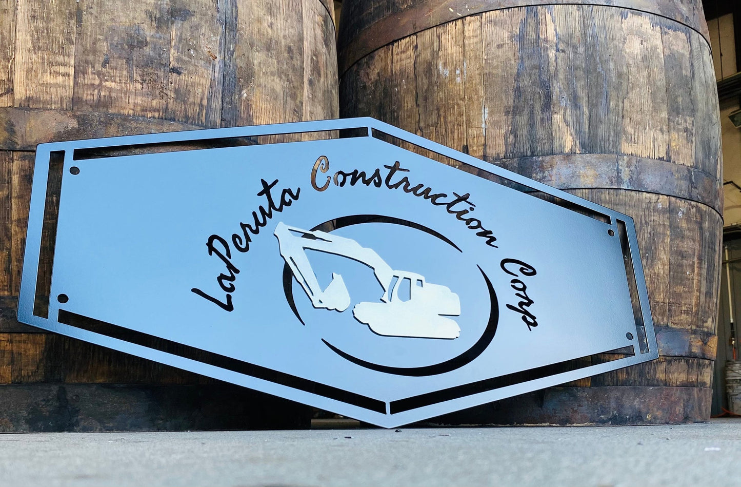 25"x48" Custom Logo Cut-Out Business Metal Sign