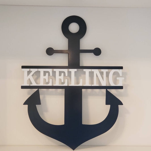 Personalized Metal Anchor Wall Monogram Nursery Sign