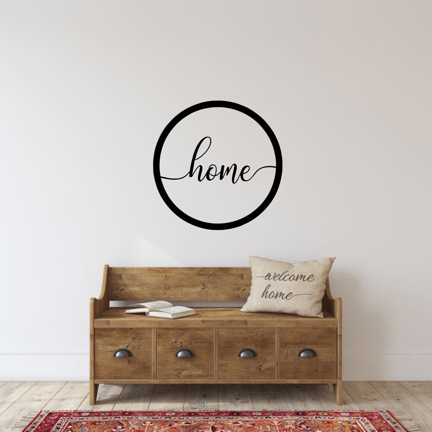 Home Circle Border Metal Wall Decor Sign