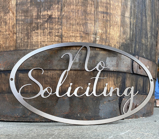 No Soliciting Metal Sign