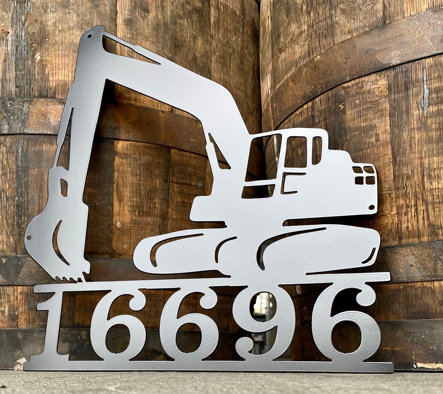 Excavator Address Sign