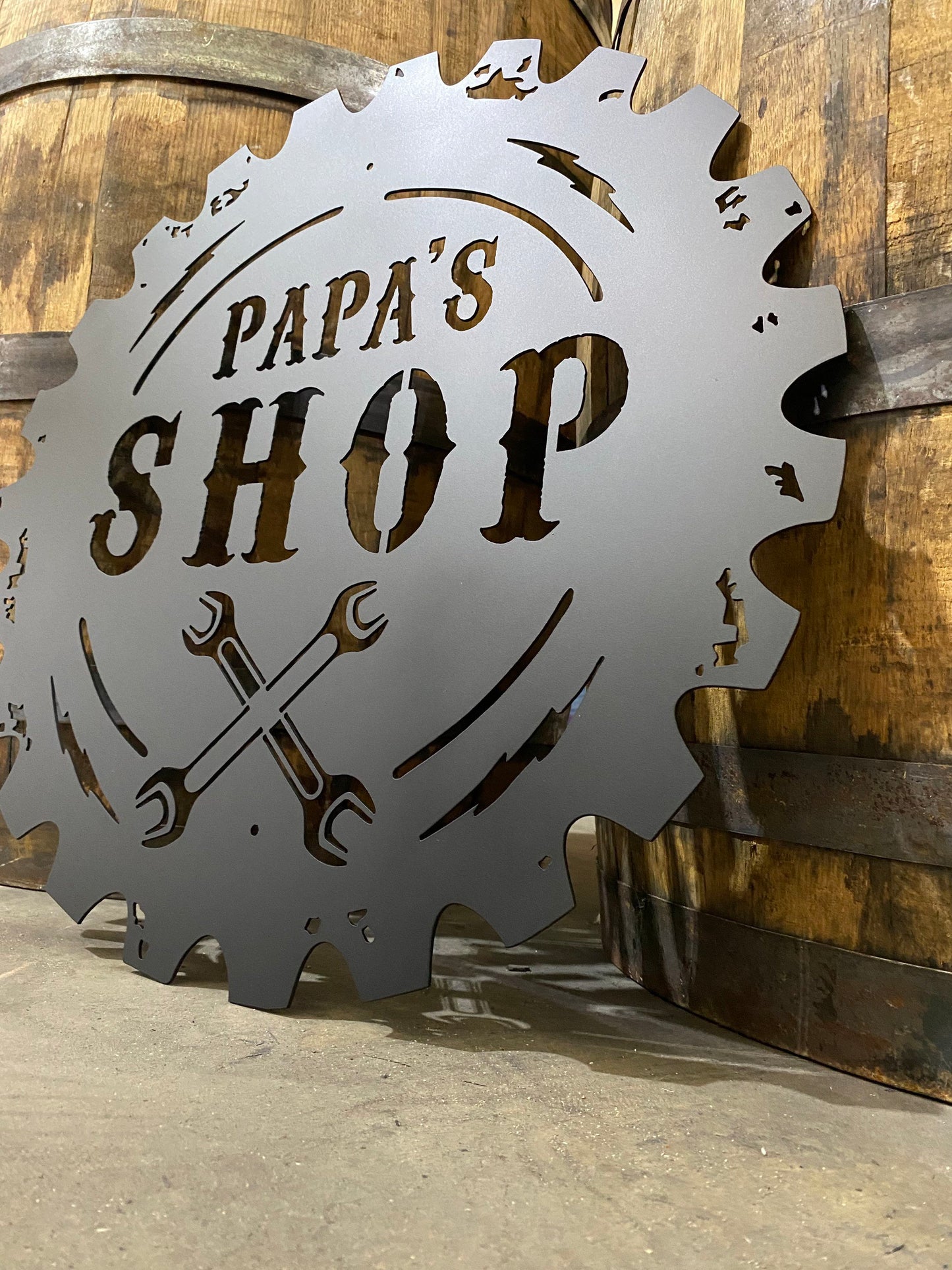 Dad's Garage Metal Man Cave Sign