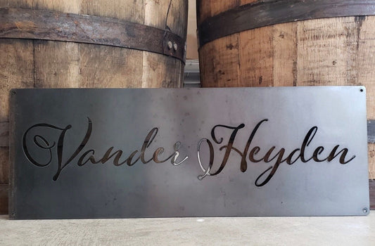 8"x 22" Custom Metal Logo Sign
