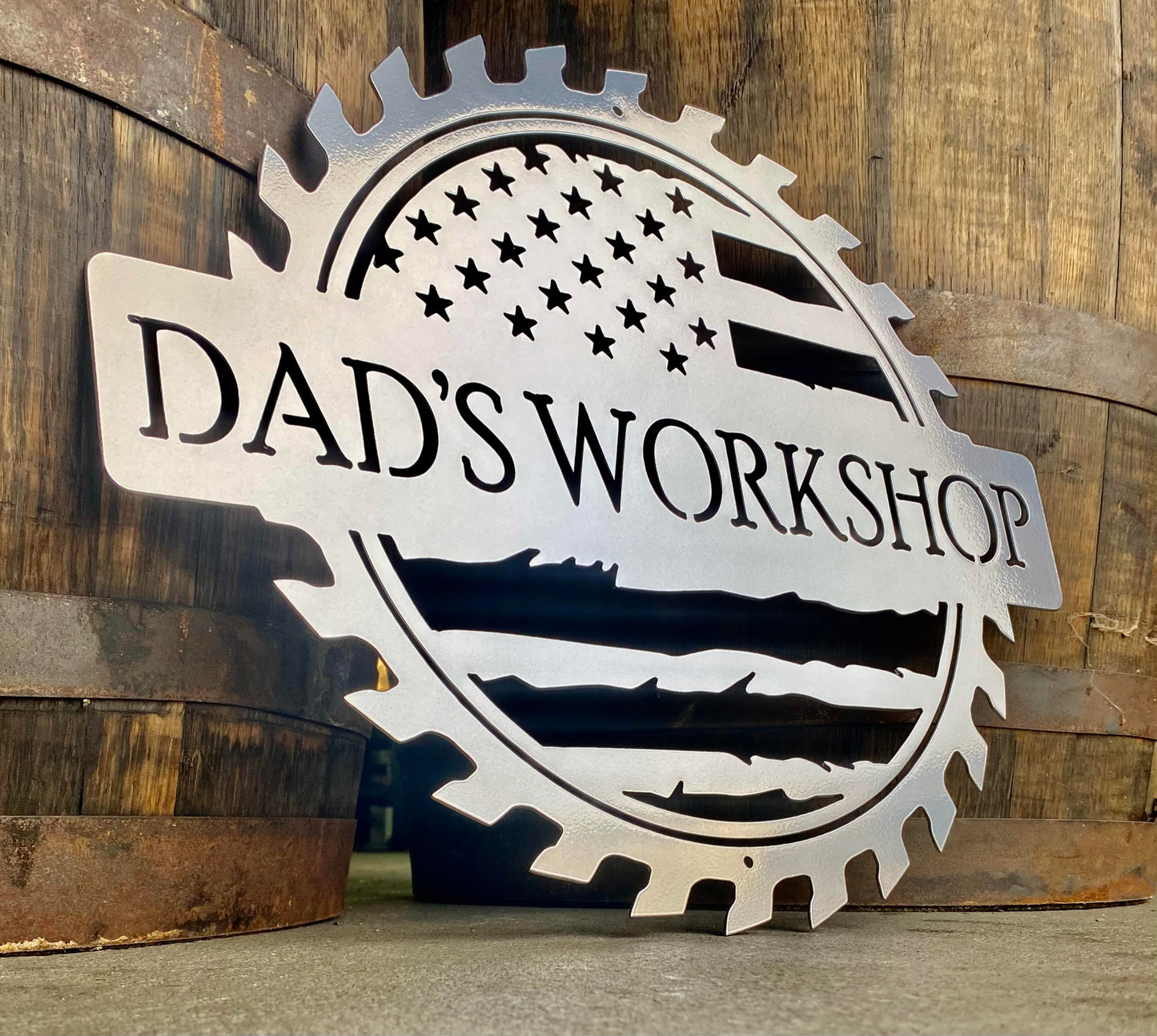 Custom American Flag Workshop Sign