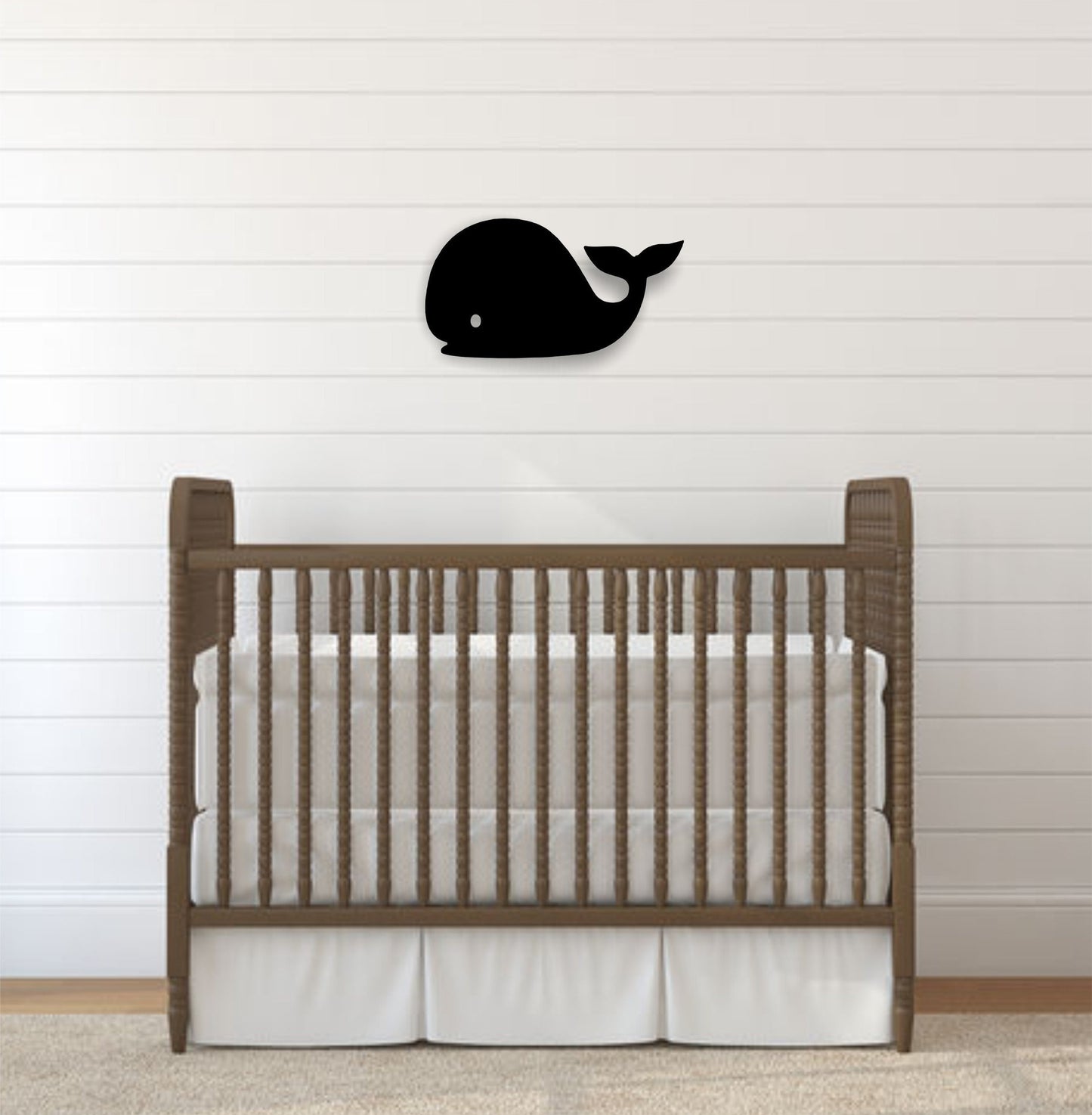 Metal Whale Wall Nursery Sign