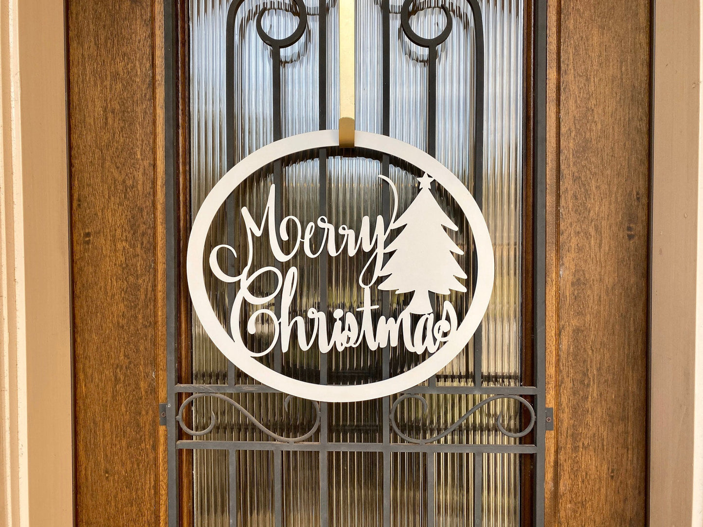 Metal "Merry Christmas" Porch Sign