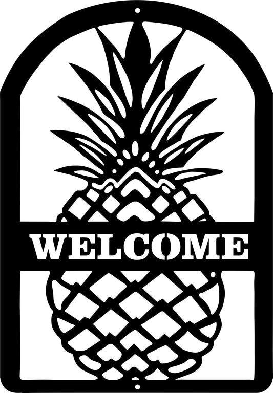 Pineapple WELCOME Metal Sign