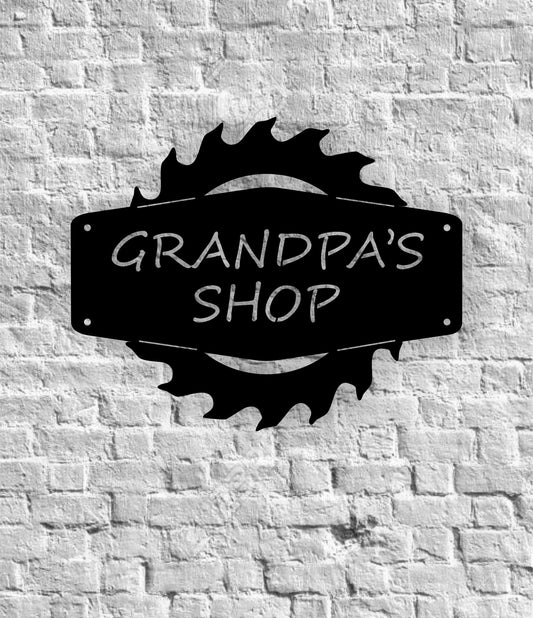 Grandpas Shop Saw Blade Shop Sign