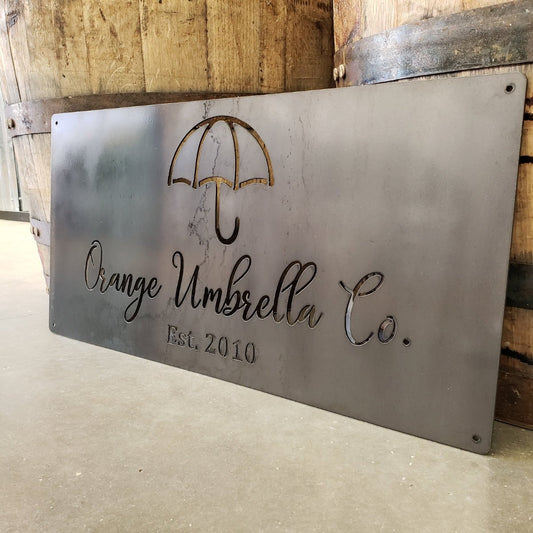 16"H x 36"L Custom Metal Business Sign With Your Logo