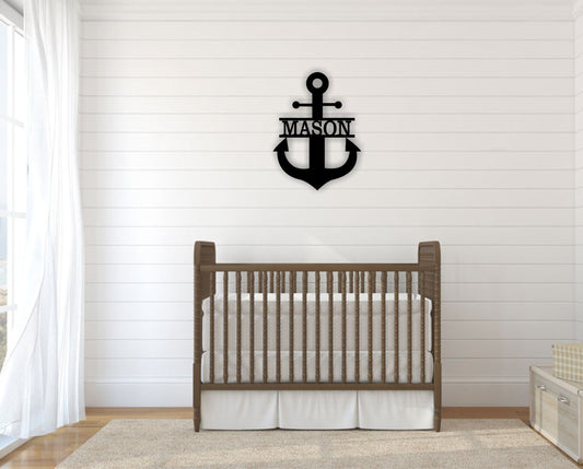 Personalized Metal Anchor Wall Monogram Nursery Sign