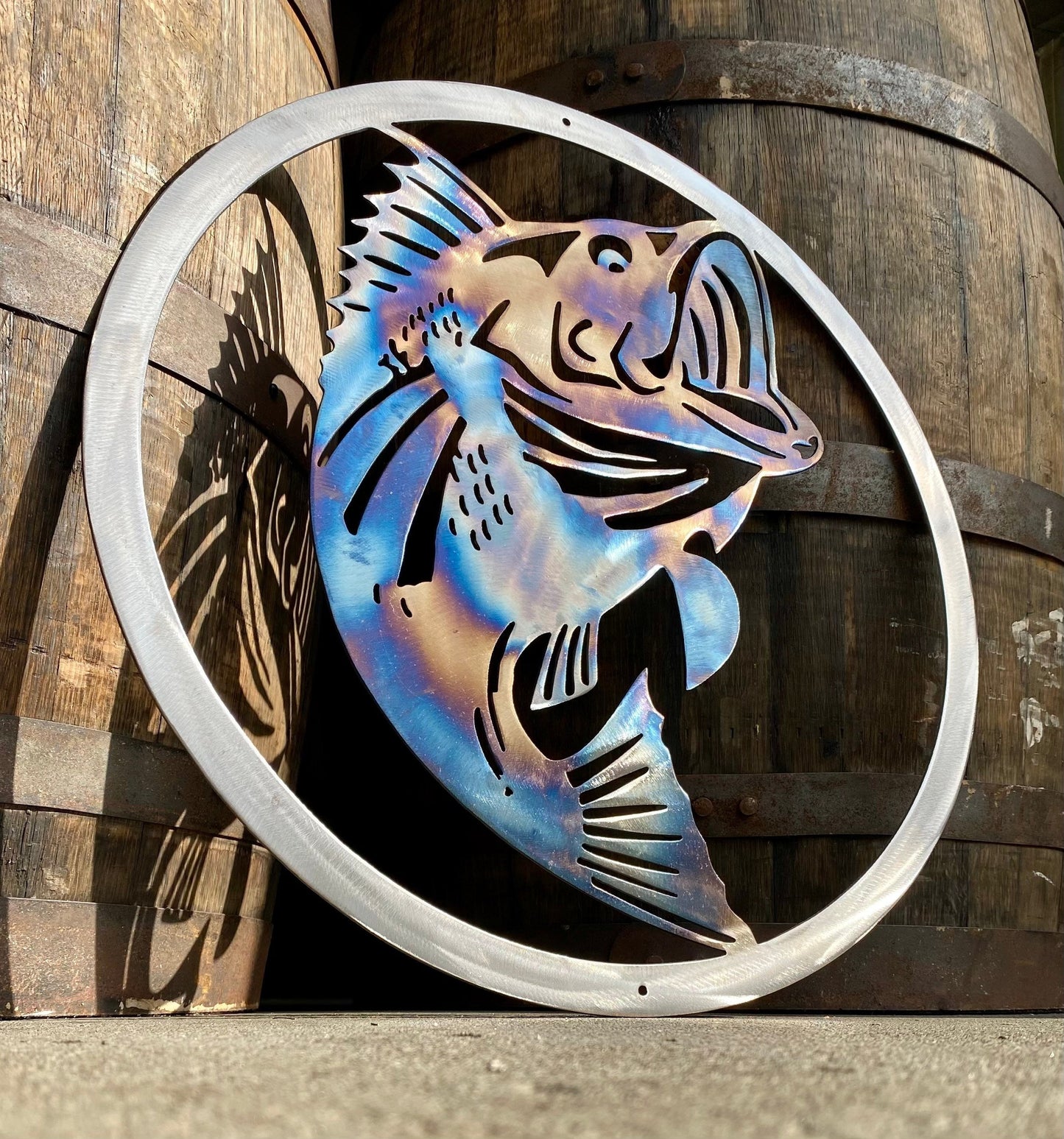 Metallic Fish Metal Art Sign