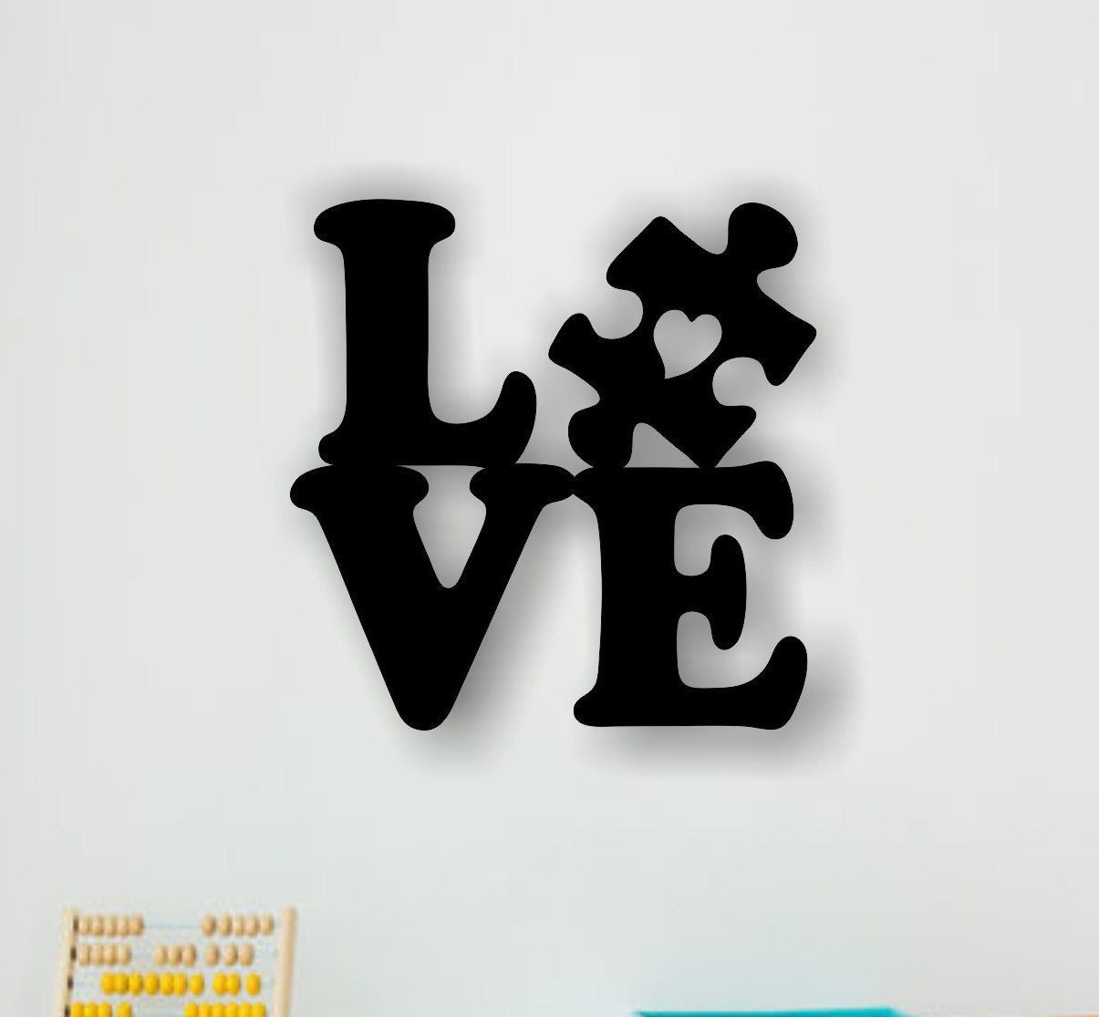 Austism Love Puzzle Piece Metal Art Decor Sign