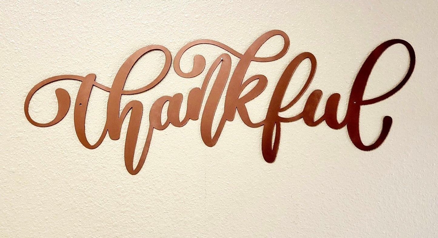 Large THANKFUL Metal Wall Sign