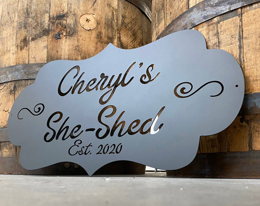 She Shed Personalized Metal Sign