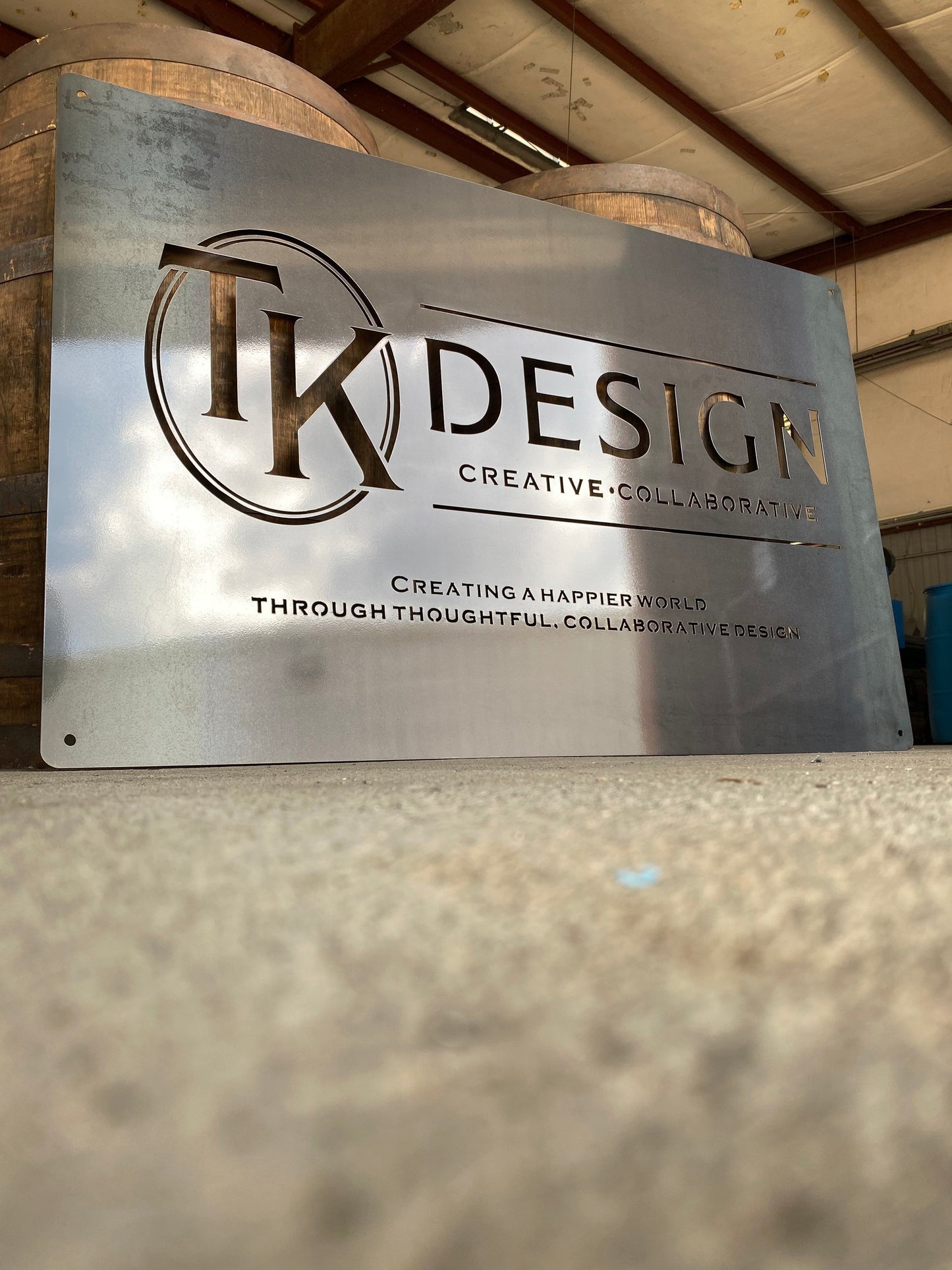 Large 30"x 46" Metal Custom Logo Business Sign