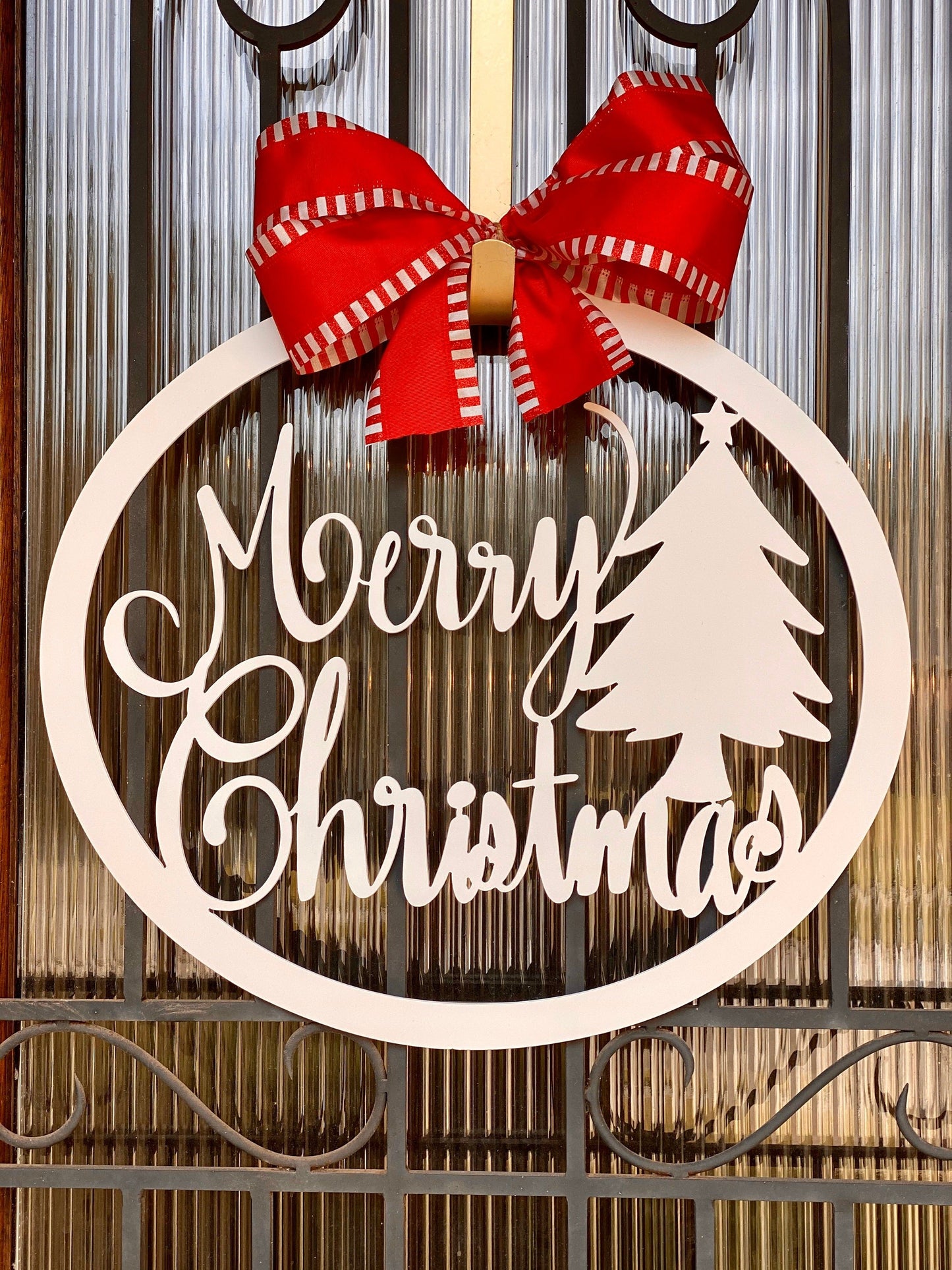 Metal "Merry Christmas" Porch Sign
