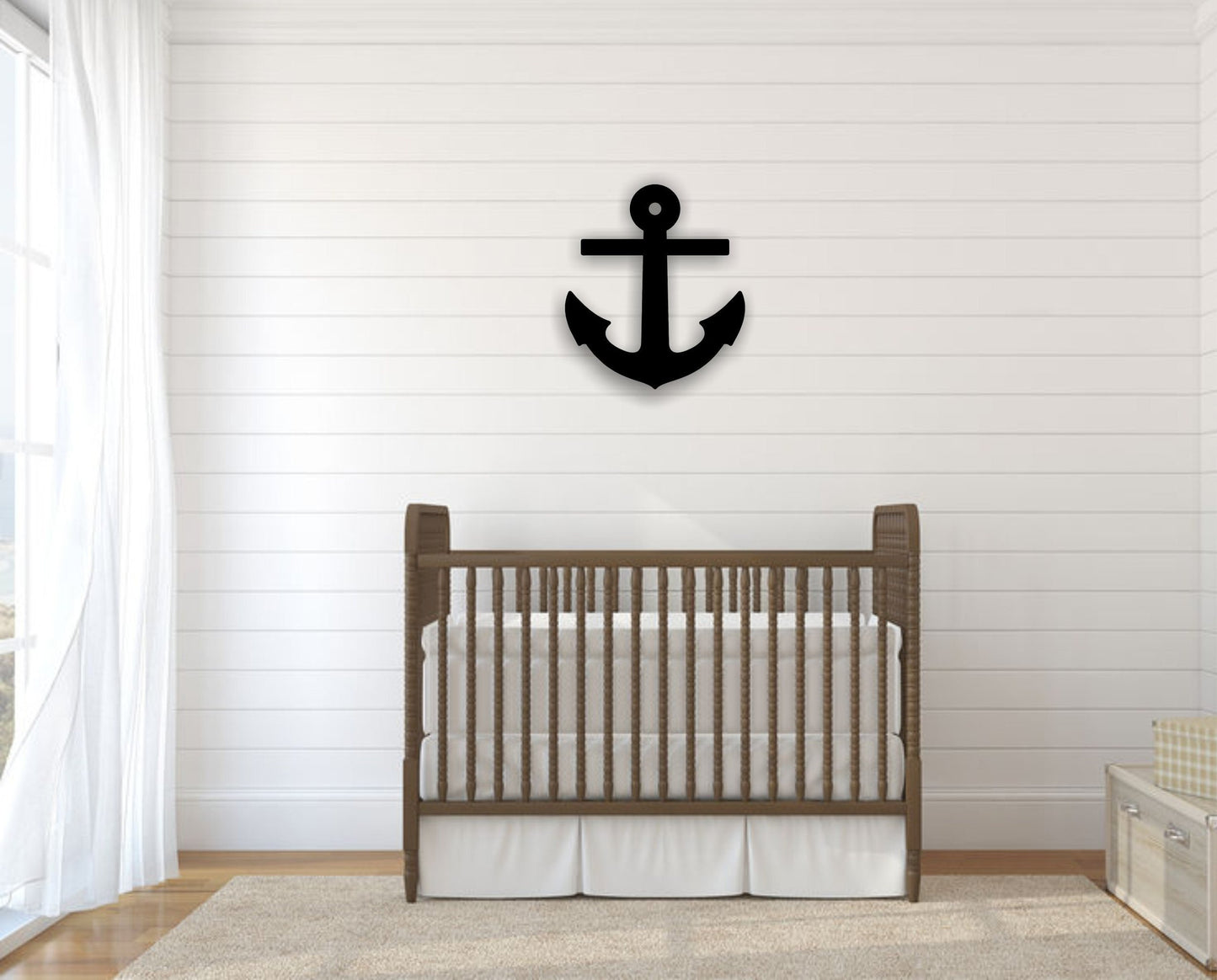 Anchor Metal Nursery or Beach Wall Sign