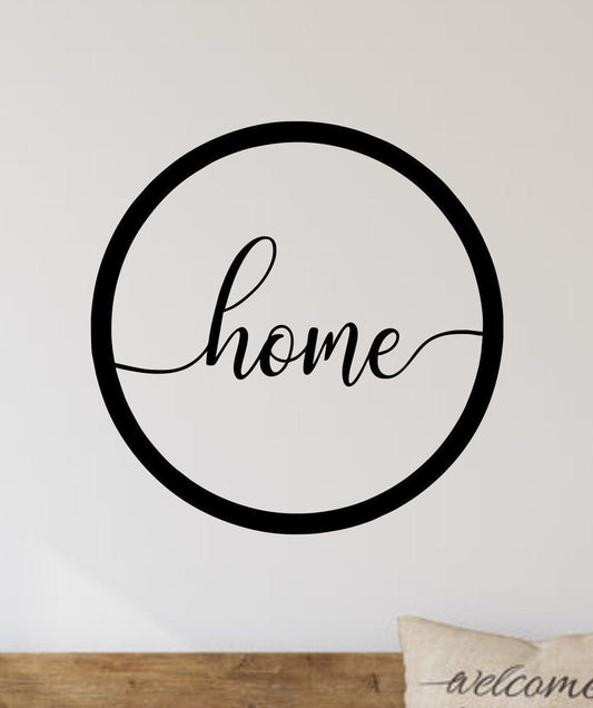 Home Circle Border Metal Wall Decor Sign