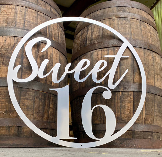 SWEET 16 Script Birthday Sign